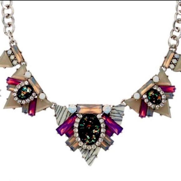 Park Lane Demi Statement Necklace Fiery Green “Opal” Amethyst, Mother of Pearl - Picture 2 of 15